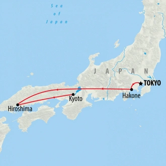 tourhub | On The Go Tours | Japan Family Adventure - 12 days | Tour Map