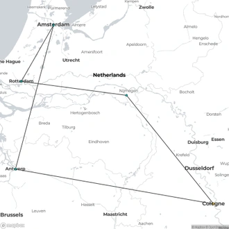 tourhub | A-ROSA River Cruises | Northern Rhine New Year's Dream | Tour Map