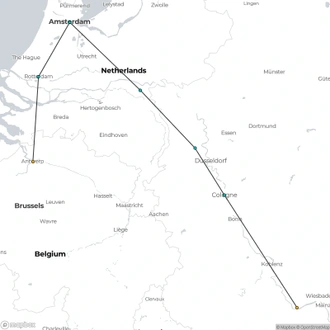 tourhub | CroisiEurope Cruises | Holland and the romantic Rhine valley (port-to-port cruise) | Tour Map