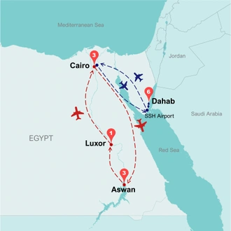 tourhub | Travel Talk Tours | Ultimate Egypt 2025 (4 & 5 Star Hotels) | Tour Map