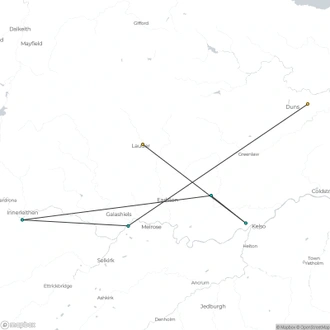 tourhub | Brightwater Holidays | Scotland: Historic Houses of the Scottish Borders 4635 | Tour Map