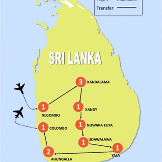 tourhub | Tweet World Travel | Premium Sri Lanka Small Group Tour | Tour Map
