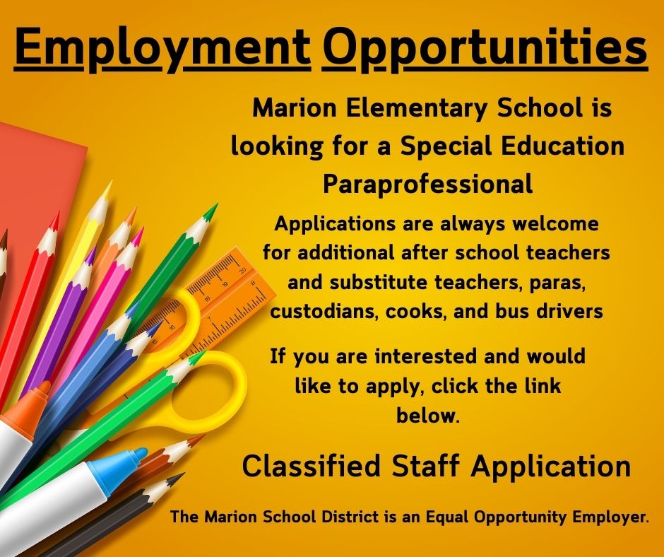 Job Posting for the school district.