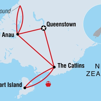 tourhub | Intrepid Travel | Queenstown Southern Loop | Tour Map