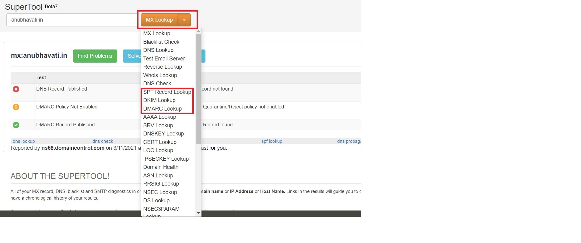 Troubleshooting issues with DMARC Record addition