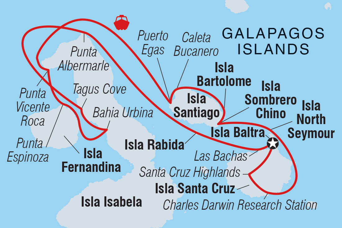 tourhub | Intrepid Travel | Pure Galapagos (Grand Daphne) | Tour Map