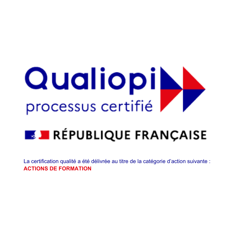 Qualiopi : la certification qualité a été délivrée au titre de la catégorie d'action suivante : action de formation