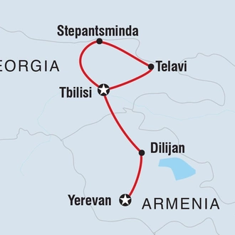 tourhub | Intrepid Travel | Georgia & Armenia Adventure | Tour Map