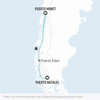 tourhub | Bamba Travel | Patagonia Fjords Cargo Boat 4D/3N (from Puerto Montt) | Tour Map