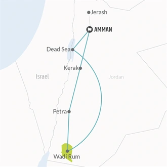 tourhub | Bamba Travel | Jordan Group Discovery 6D/5N | Tour Map