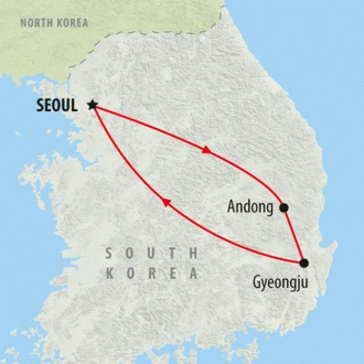 tourhub | On The Go Tours | Seoul & Silla Kingdoms 5 star - 6 days | Tour Map