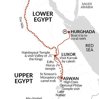 tourhub | Explore! | Family Egyptian Sphinx, Pyramids and Nile River | Tour Map