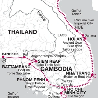 tourhub | Explore! | Simply Bangkok to Hanoi | Tour Map