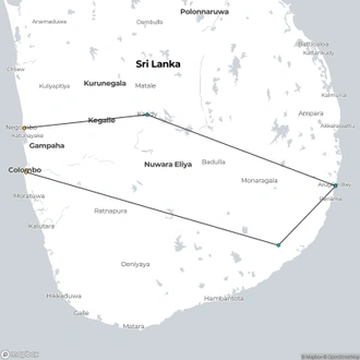 tourhub | Ceylon Travel Dream | Around Sri Lanka - 4N/5D | Tour Map