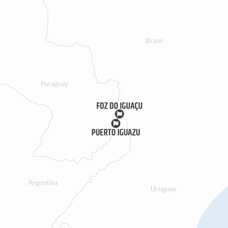 tourhub | Bamba Travel | Iguazu Falls Adventure 4D/3N (Foz to Puerto) | Tour Map
