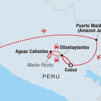 tourhub | Intrepid Travel | Premium Peru  | Tour Map