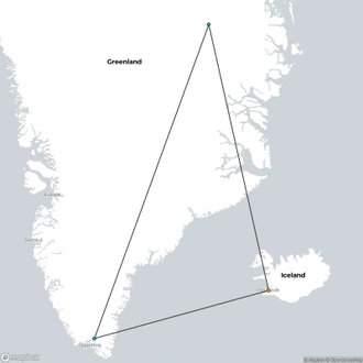 tourhub | Quark Expeditions | Greenland Explorer: Sail and Soar the Alpine Arctic | Tour Map