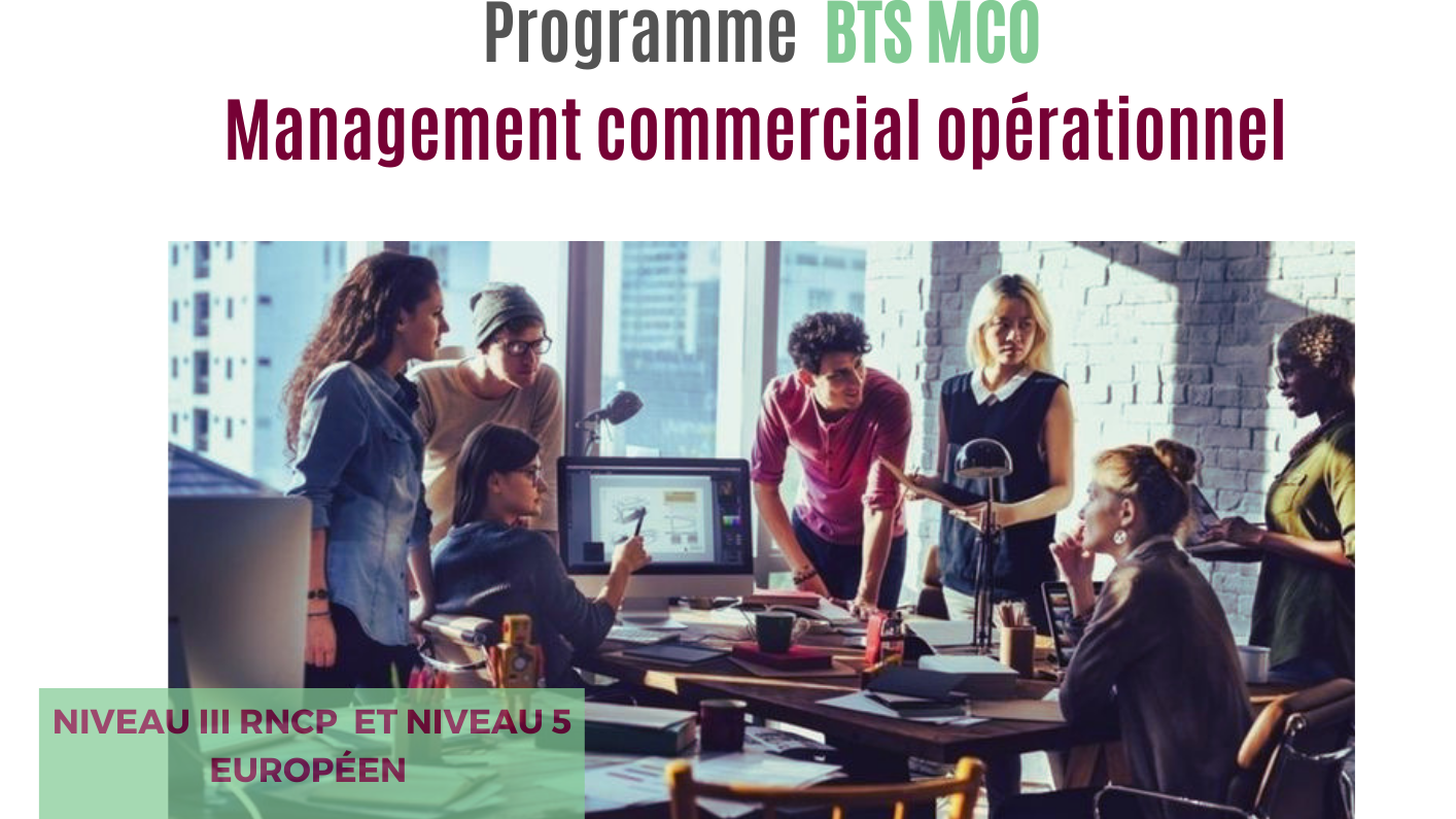 Représentation de la formation : BTS MCO - MANAGEMENT COMMERCIAL OPERATIONNEL