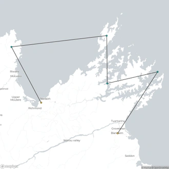 tourhub | Heritage Expeditions | The Top of the South | Tour Map