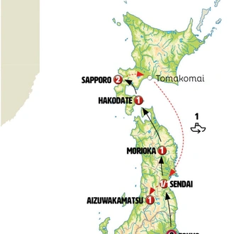 tourhub | Europamundo | North Japan | Tour Map