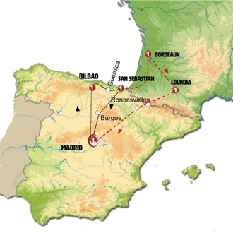 tourhub | Europamundo | Basque Country from Madrid | Tour Map