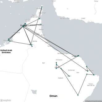 tourhub | Today Voyages | Treasures of Oman & Emirates | Tour Map