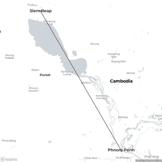 tourhub | All Points East | Highlights of Cambodia | Tour Map