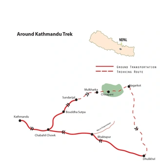 tourhub | Ace the Himalaya | Around Kathmandu Trek | Tour Map