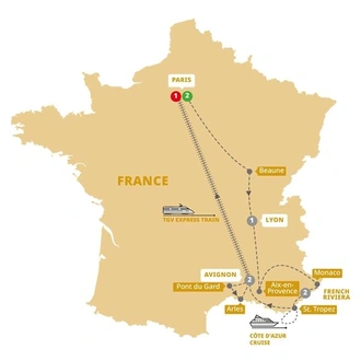 tourhub | Trafalgar | Wonderful France | Tour Map