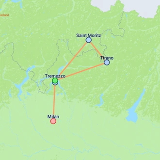 tourhub | On The Go Tours | Luxury Como & Bernina Express - 4 days | Tour Map