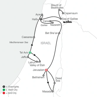 tourhub | Globus | Fascinating Israel | Tour Map