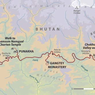 tourhub | Wild Frontiers | Bhutan: Christmas in the Land of the Thunder Dragon | Tour Map