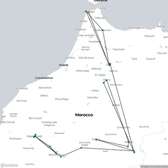 tourhub | Today Voyages | Discovery of Morocco from Tangier Ending in Marrakech XM25-19 | Tour Map