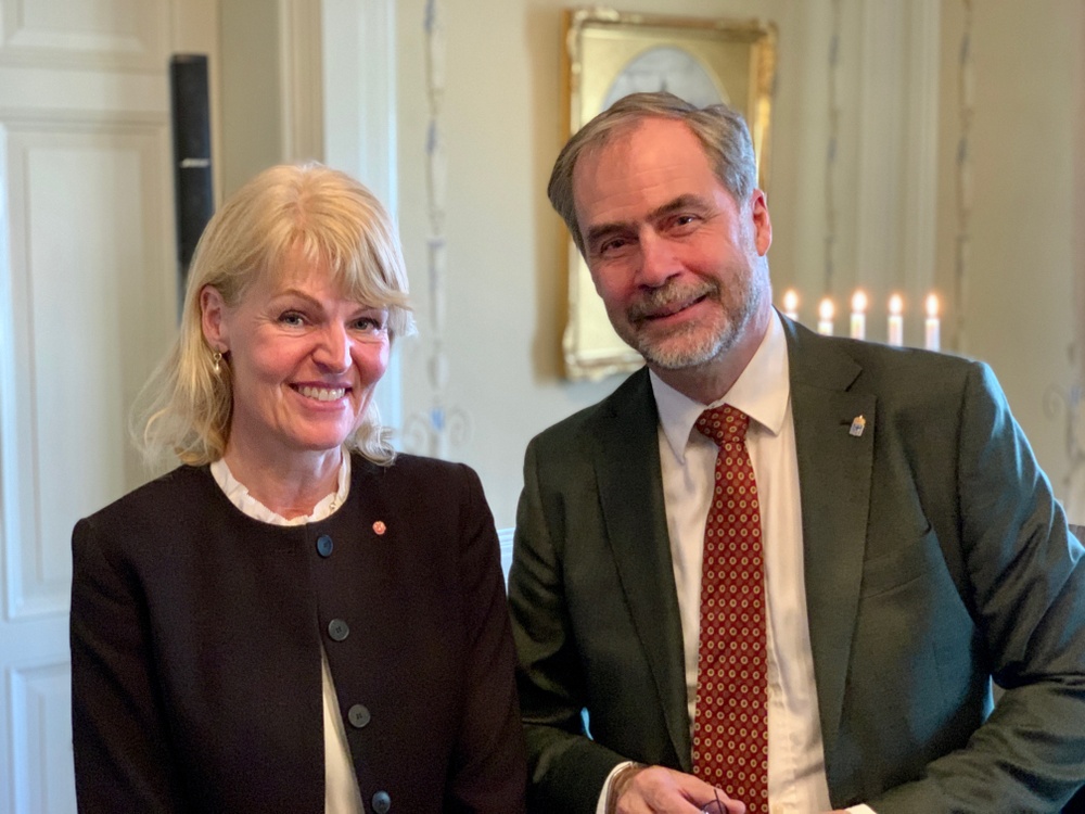 Utrikeshandelsminister Anna Hallberg och landshövding Georg Andrén.