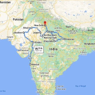 tourhub | GT India Tours | Amazing North India Experience | Tour Map