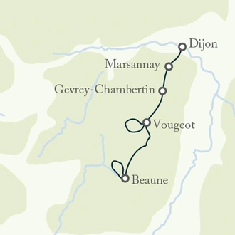 tourhub | Exodus Adventure Travels | Gourmet Walking in Burgundy's Vineyards | Tour Map