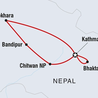 tourhub | Intrepid Travel | Classic Nepal | Tour Map