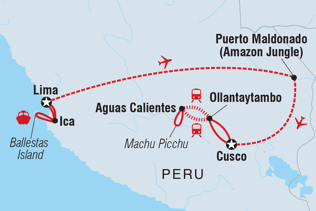 tourhub | Intrepid Travel | Premium Peru with Ica Valley | Tour Map