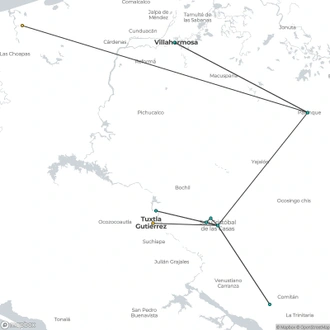 tourhub | Destination Services Mexico | Chiapas Experience | Tour Map