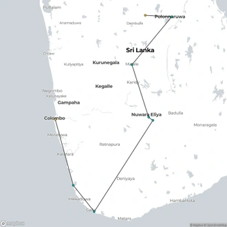 tourhub | Today Voyages | Sri Lanka- The Essence of Paradise FIT | Tour Map