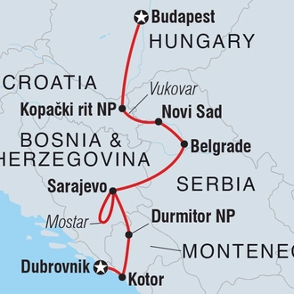 tourhub | Intrepid Travel | Balkan Adventure | Tour Map