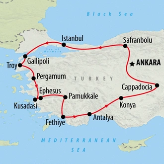 tourhub | On The Go Tours | Turkey Discovered - 14 Days | Tour Map