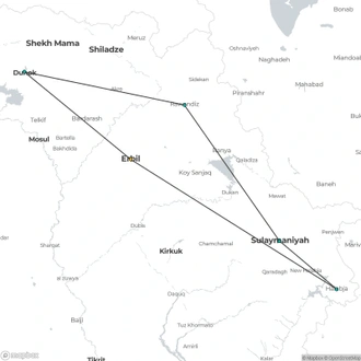 tourhub | Crooked Compass | Kurdistan &#8211; The Other Iraq | Tour Map