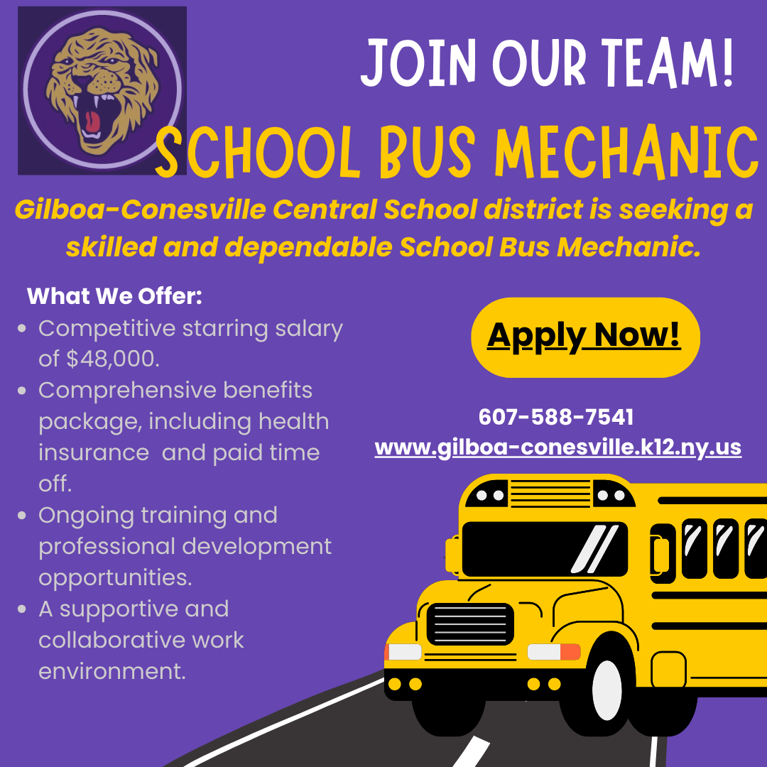 School Bus Mechanic job posting 11/20/24