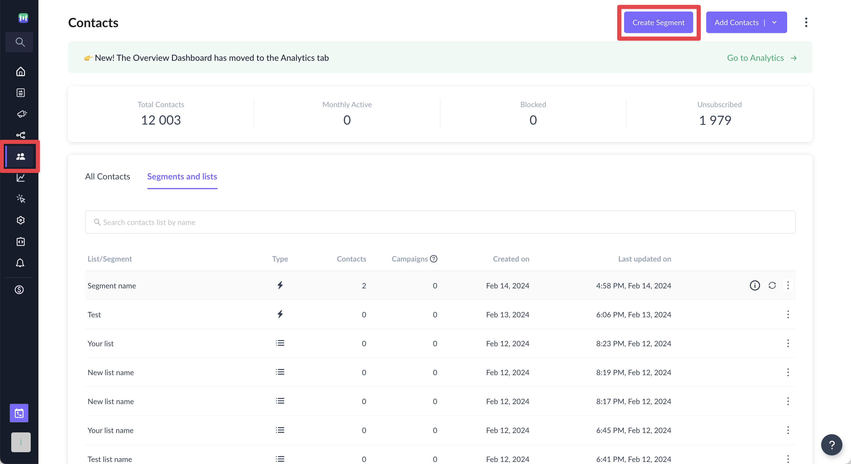 How to create a dynamic segment