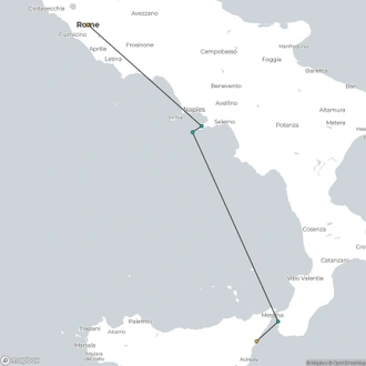 tourhub | Omega Tours | Southern Flavours: Rome to Sicily | Tour Map