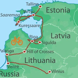 tourhub | UTracks | Treasures of the Baltic by Bike | Tour Map