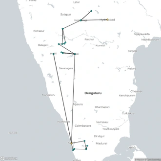 tourhub | Agora Voyages | Serenity & Sovereignty: Forts, Temples, and Backwaters Expedition | Tour Map