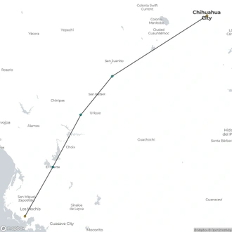 tourhub | Destination Services Mexico | Sierra Tarahumara | Tour Map